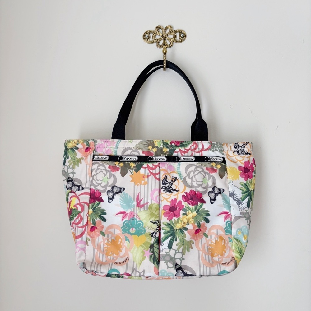Le Sportsac Floral Shoulder Bag Purse 15" X 10.5"